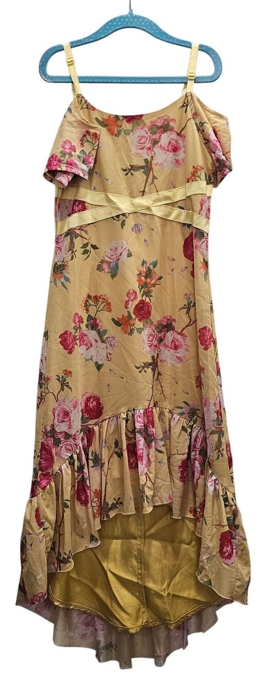 Joyfolie Mia Joy Yellow Pink Floral Flower Rose Dress High Low Girls 6